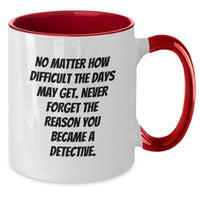 Load image into Gallery viewer, Detective Gifts from Friends for Men - Inspirational Two Tone Coffee Mug for Graduation - Additional
