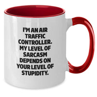 Load image into Gallery viewer, Funny Air Traffic Controller Gifts from Friends - I&#39;m An Air Traffic Controller. My Level Of Sarcasm Depends On Your Level Of Stupidity. Christmas Unique Mugs for Men Women Coworkers Family - Additional
