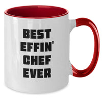 Load image into Gallery viewer, Funny Chef Gifts: Best Effin&#39; Chef Ever Two Tone Coffee Mug, Birthday Unique Gifts from Friends to Chef - Additional
