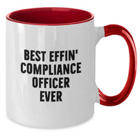 Load image into Gallery viewer, Funny Gifts for Compliance Officer Best Effin&#39; Ever Two Tone Coffee Mug - Additional
