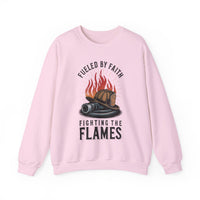 Load image into Gallery viewer, Fueled by Faith, Fighting the Flames – Firefighter Sweatshirt
