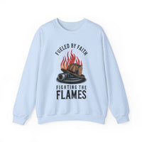 Load image into Gallery viewer, Fueled by Faith, Fighting the Flames – Firefighter Sweatshirt
