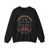 Load image into Gallery viewer, Faith &amp; Fire Both Keep Me Strong Firefighter Sweatshirt
