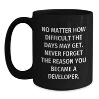 Load image into Gallery viewer, Developer Gifts from Friends - Inspirational Quote Coffee Mug for Birthday - Black 11oz or 15oz Microwave Safe - Main
