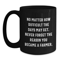 Load image into Gallery viewer, Funny Farmer Gifts, Black Coffee Mugs for Christmas Unique Presents, Inspirational Farmer Quotes - Main
