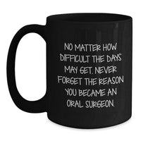 Load image into Gallery viewer, Funny Inspirational Oral Surgeon Gifts from Friends, Unique Christmas Unique Gifts for Oral Surgeon Men, Black Coffee Mug with Quote Never Forget You Became Oral Surgeon - Main
