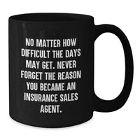 Load image into Gallery viewer, Funny Inspirational Motivational Christmas Unique Gifts for Insurance Sales Agent Men Black Coffee Mug from Friends - Additional
