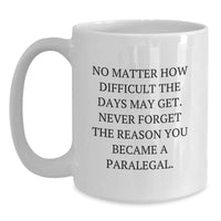 Load image into Gallery viewer, Paralegal Inspirational White Coffee Mugs, Funny Gifts from Men to Paralegal Coworkers, Christmas Unique Gifts for Paralegal Friends - Main
