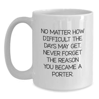 Load image into Gallery viewer, Porter White Coffee Mug Funny Gifts from Men to Porter for Graduation Unique - Main
