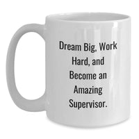 Load image into Gallery viewer, Funny Inspirational Supervisor Gifts from Men for Christmas Unique Presents White Coffee Mug, Dream Big Work Hard, Gifts for Supervisor, White Coffee Mug, Funny Quote - Main
