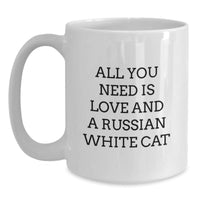 Load image into Gallery viewer, Russian White Cat Lover Gifts from Friends and Family, White Coffee Mug for Russian White Cat Enthusiasts, Christmas Unique Gifts - Main
