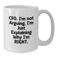 Load image into Gallery viewer, Funny CFO Christmas Unique Gifts from Coworkers for Men White Coffee Mug - Additional

