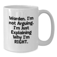 Load image into Gallery viewer, Funny Warden White Coffee Mug Gifts from Men to Warden at Christmas - Additional
