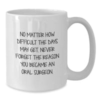 Load image into Gallery viewer, Funny Oral Surgeon Christmas Unique Gifts from Friends to Family White Coffee Mugs - Inspire with &#39;No Matter How Difficult&#39;, Oral Surgeon Gifts for Men Women, Unique Christmas Unique Gift Ideas - Additional
