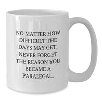 Load image into Gallery viewer, Paralegal Inspirational White Coffee Mugs, Funny Gifts from Men to Paralegal Coworkers, Christmas Unique Gifts for Paralegal Friends - Additional
