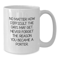 Load image into Gallery viewer, Porter White Coffee Mug Funny Gifts from Men to Porter for Graduation Unique - Additional
