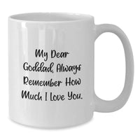 Load image into Gallery viewer, Funny Goddad Gifts from Men - White Coffee Mug with &#39;My Dear Goddad Always Remember...&#39; - Additional
