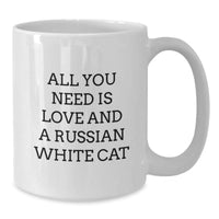 Load image into Gallery viewer, Russian White Cat Lover Gifts from Friends and Family, White Coffee Mug for Russian White Cat Enthusiasts, Christmas Unique Gifts - Additional
