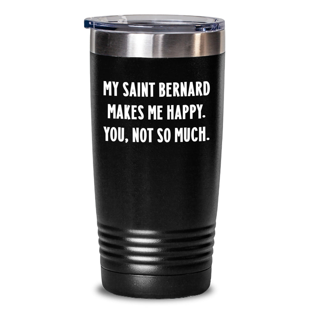 Saint Bernard Dog Lovers Funny Mugs Gifts from Friends, Family for Happy Birthday Tumbler, 20oz or 30oz, Vacuum-Insulated, Stainless Steel - Main