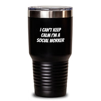 Load image into Gallery viewer, Funny Social Worker Gifts - I Can&#39;t Keep Calm I&#39;m A Social Worker Tumbler, Birthday Unique Gift for Social Worker, 20oz or 30oz Vacuum Insulated Tumbler from Friends, Coworkers, Family - Main
