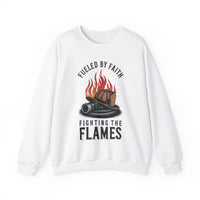 Load image into Gallery viewer, Fueled by Faith, Fighting the Flames – Firefighter Sweatshirt
