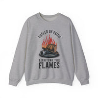 Load image into Gallery viewer, Fueled by Faith, Fighting the Flames – Firefighter Sweatshirt
