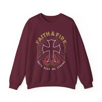 Load image into Gallery viewer, Faith &amp; Fire Both Keep Me Strong Firefighter Sweatshirt
