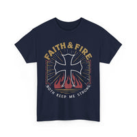 Load image into Gallery viewer, Faith &amp; Fire - Firefighter T-shirt
