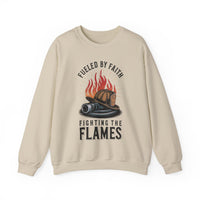 Load image into Gallery viewer, Fueled by Faith, Fighting the Flames – Firefighter Sweatshirt
