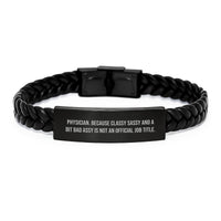 Load image into Gallery viewer, Physician Gifts Funny Quote Interlaced Leather Bracelet for Birthday from Friends - Image 1
