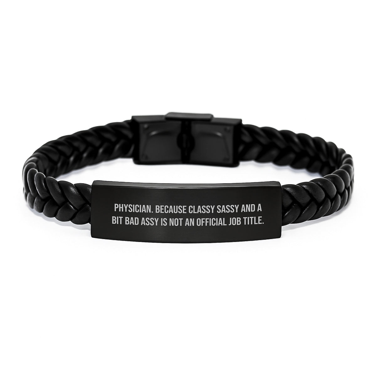 Physician Gifts Funny Quote Interlaced Leather Bracelet for Birthday from Friends - Image 1