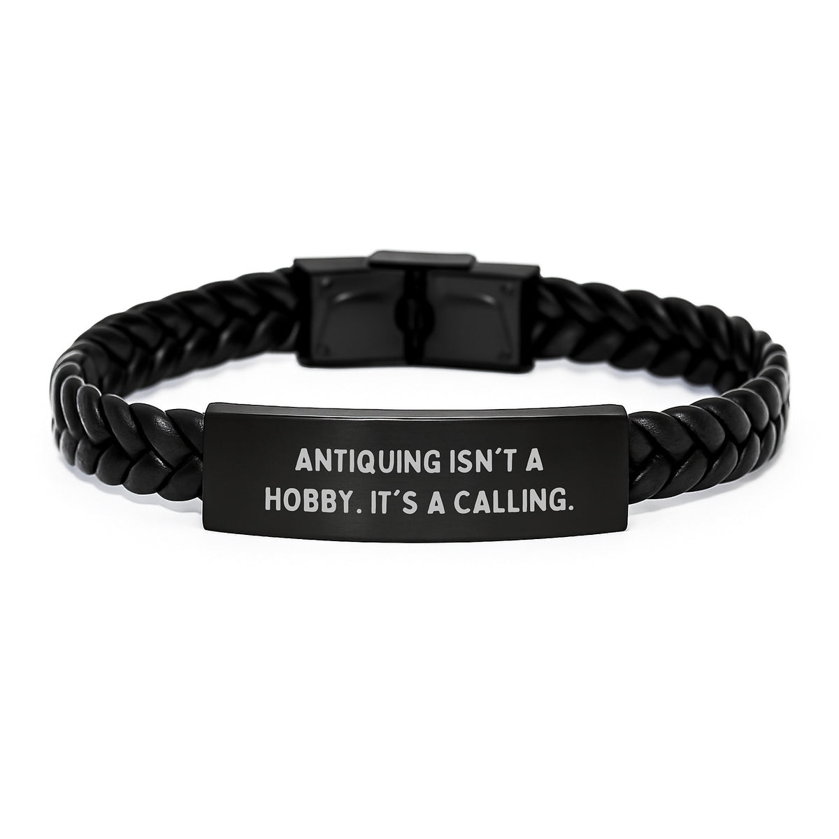 Antiquing Enthusiasts' Gifts, Interlaced Leather Bracelet for Men and Women, Graduation Unique Gifts from Family, Friends and Coworkers - 'Antiquing Isn't A Hobby. It's A Calling.' - Image 1