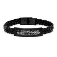 Load image into Gallery viewer, Chemist Gifts from Friends - Interlaced Leather Bracelet with Funny Quote, Birthday Unique Gifts for Men or Women, Gifts from Family to Chemist - Image 1
