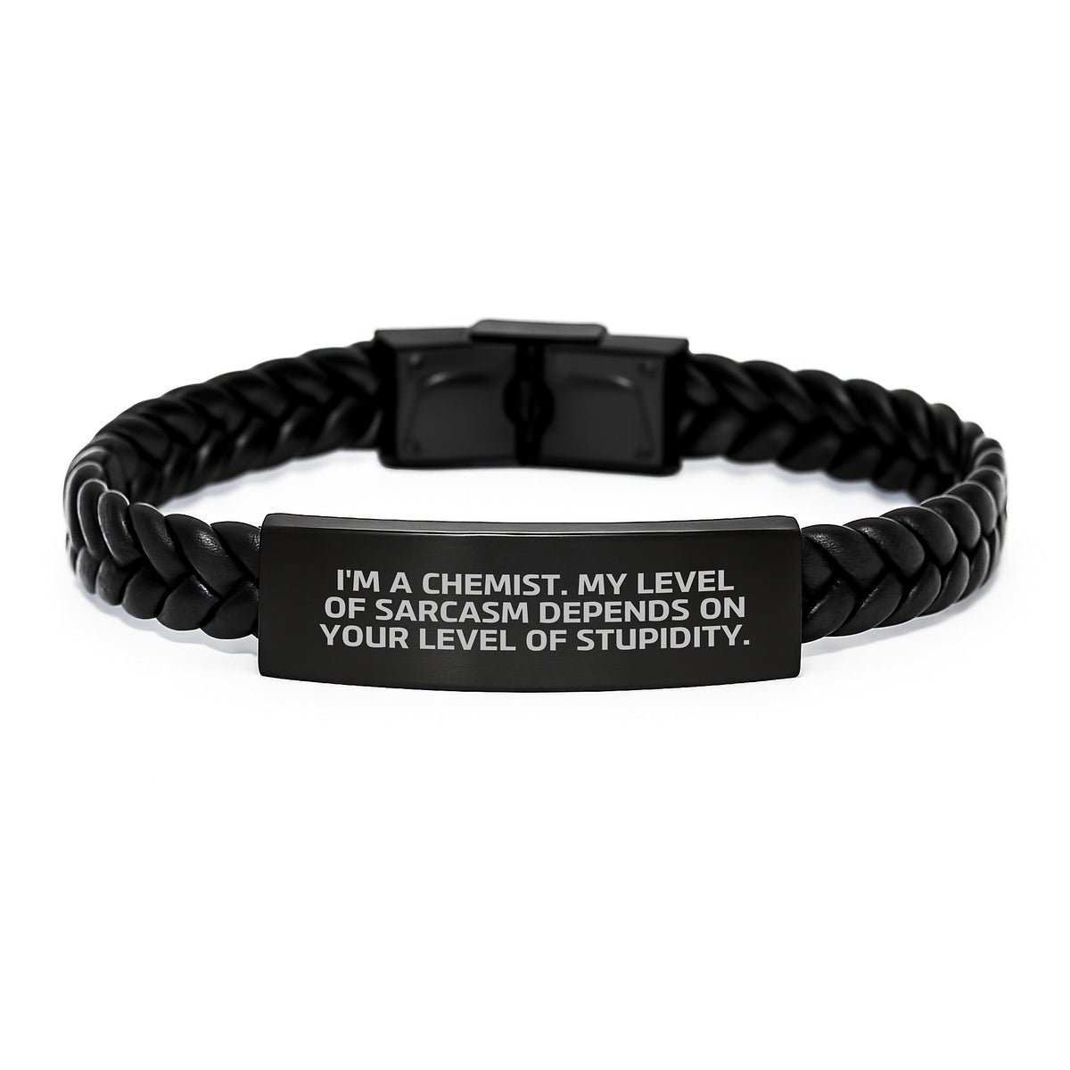 Chemist Gifts from Friends - Interlaced Leather Bracelet with Funny Quote, Birthday Unique Gifts for Men or Women, Gifts from Family to Chemist - Image 1