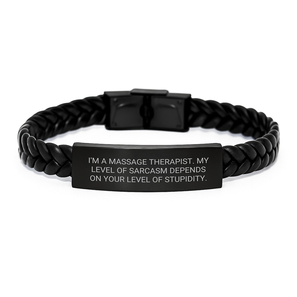 Massage Therapist Gifts, Funny Quote Interlaced Leather Bracelt, Gifts from Men for Massage Therapist, Unique Birthday Unique Gifts for Her - Image 1