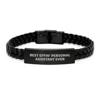 Load image into Gallery viewer, Funny Personal Assistant Gifts from Men to Best Effin&#39; Personal Assistants Ever Interlaced Leather Bracelets for Birthday Unique Gifts - Image 1
