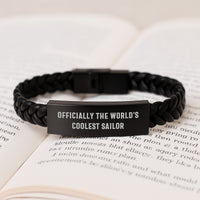 Load image into Gallery viewer, Sailor Gifts from Men - Officially The World&#39;s Coolest Sailor Interlaced Leather Bracelet, Birthday Unique Gifts for Sailor, Men, Friends, Coworkers, Family - Image 3
