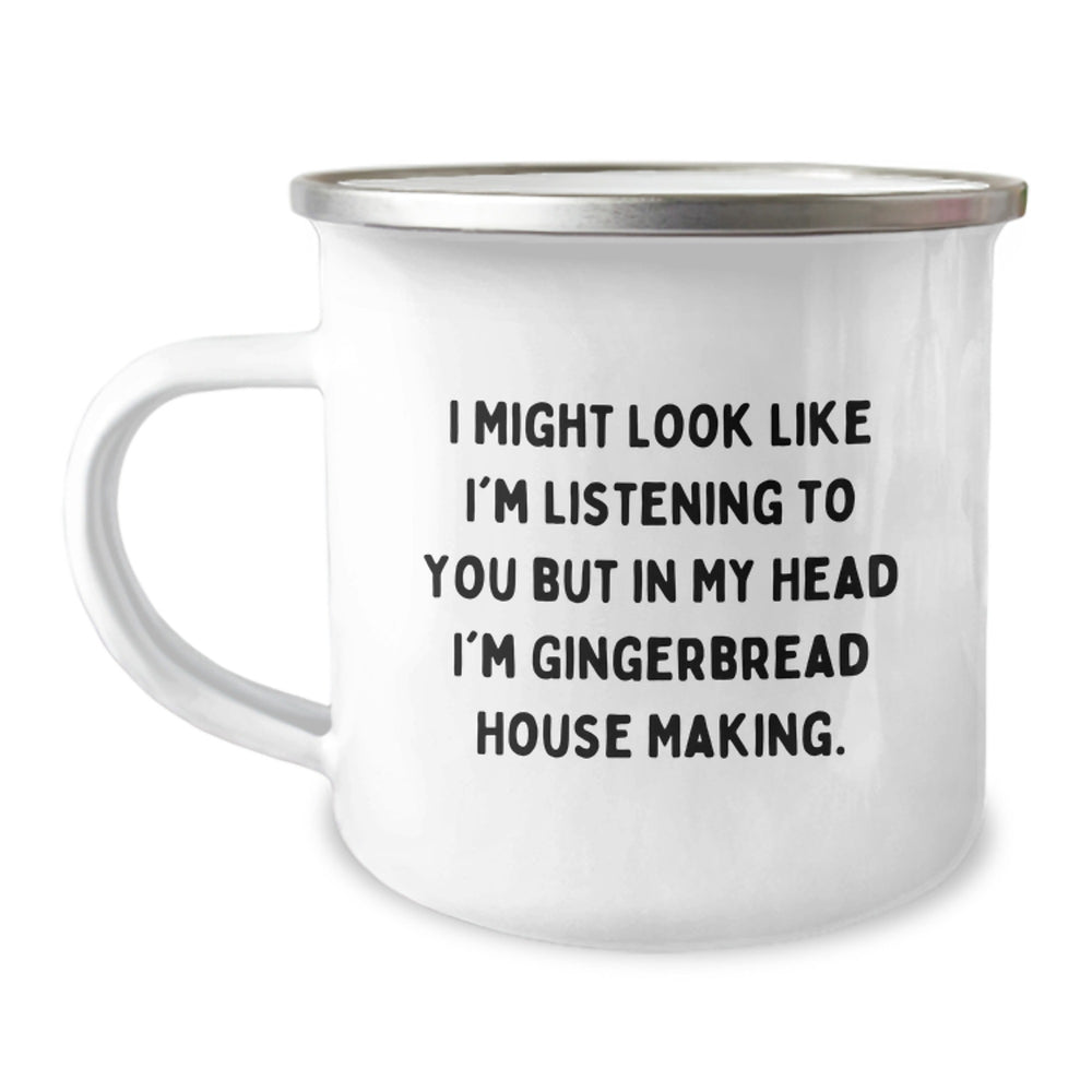 Gingerbread House Making Humor Gifts from Men to Friends, Funny Camping Mug for Graduation, Gifts for Gingerbread House Making Enthusiasts - Image 1
