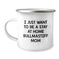 Load image into Gallery viewer, Funny Bullmastiff Dog Gifts for Men, Gifts from Family, Inspirational Camping Mug for Bullmastiff Dog Moms Graduation Unique Gifts, I Just Want To Be A Stay At Home Bullmastiff Mom Quote - Image 1
