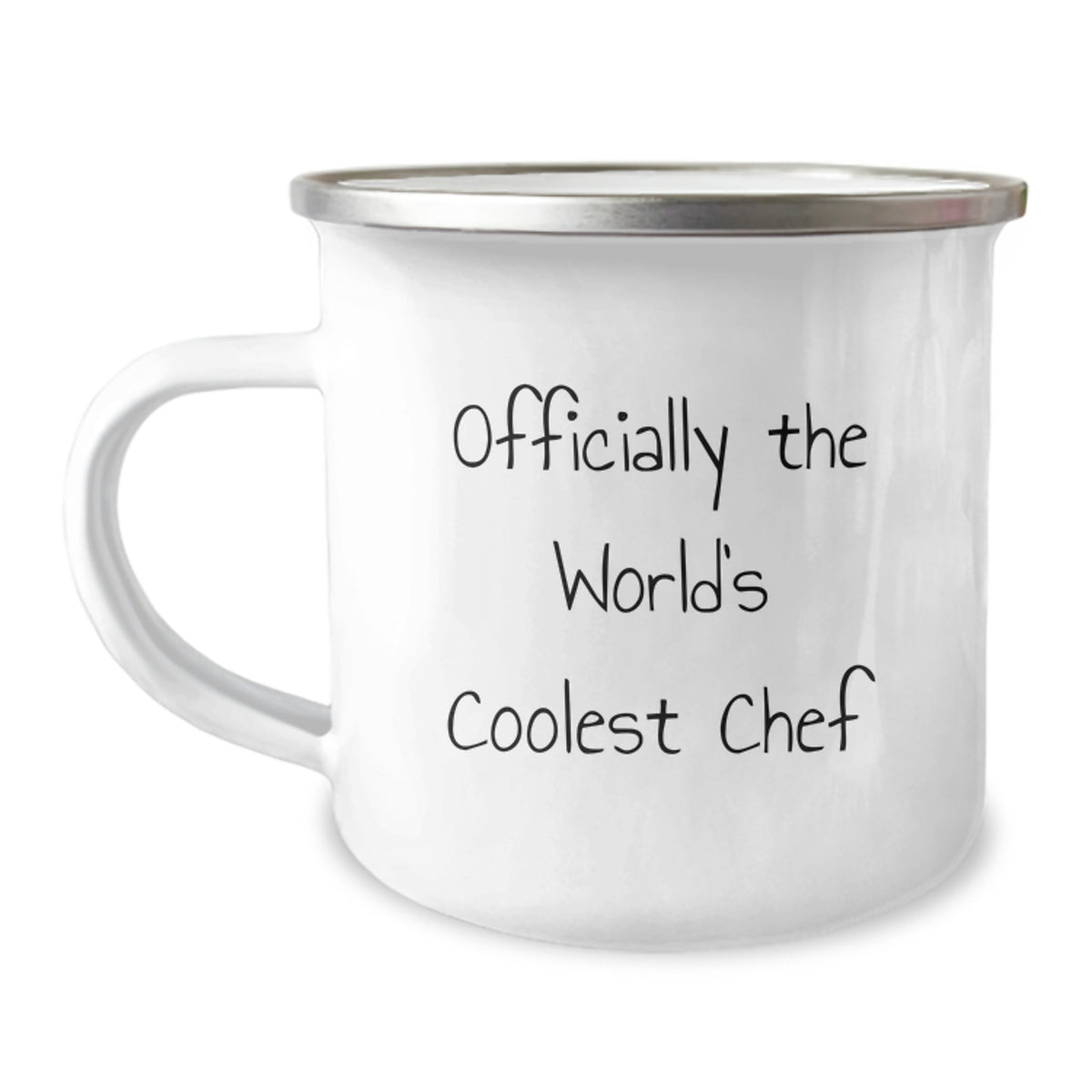 Funny Chef Gifts from Friends for Birthday - 'Officially The World's Coolest Chef' Camping Mug, 12 oz, Stainless Steel with Enamel Finish - Image 1