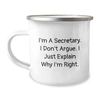 Load image into Gallery viewer, Funny Secretary Birthday Unique Gift from Friends for Her Camping Mug, Humorous Quote, Unique Secretary Gifts - Image 1
