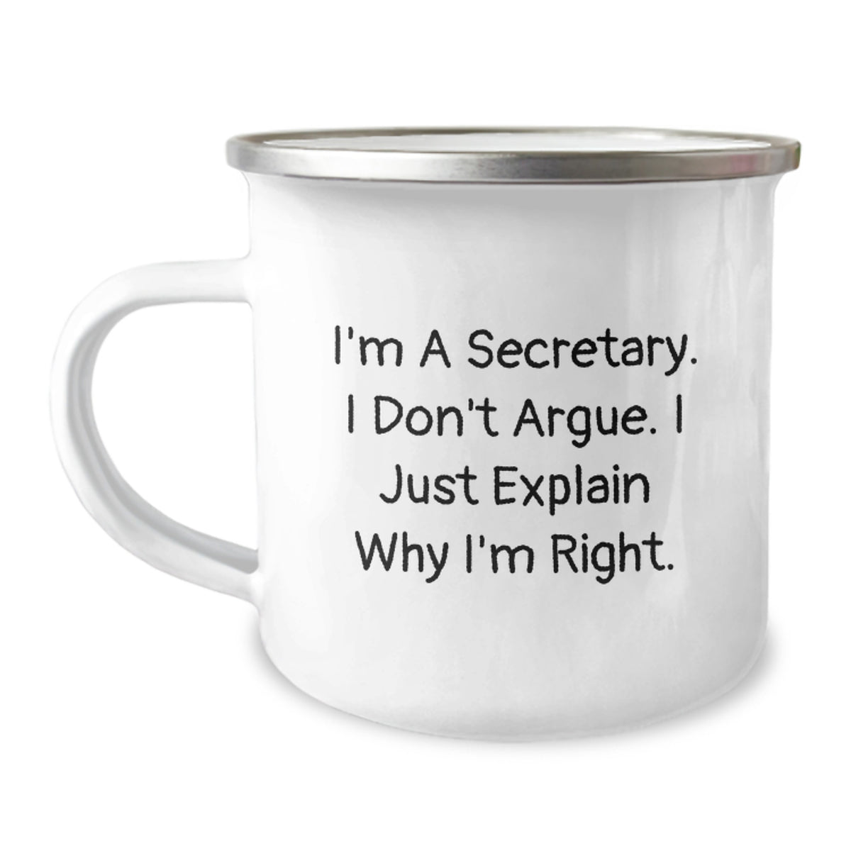 Funny Secretary Birthday Unique Gift from Friends for Her Camping Mug, Humorous Quote, Unique Secretary Gifts - Image 1