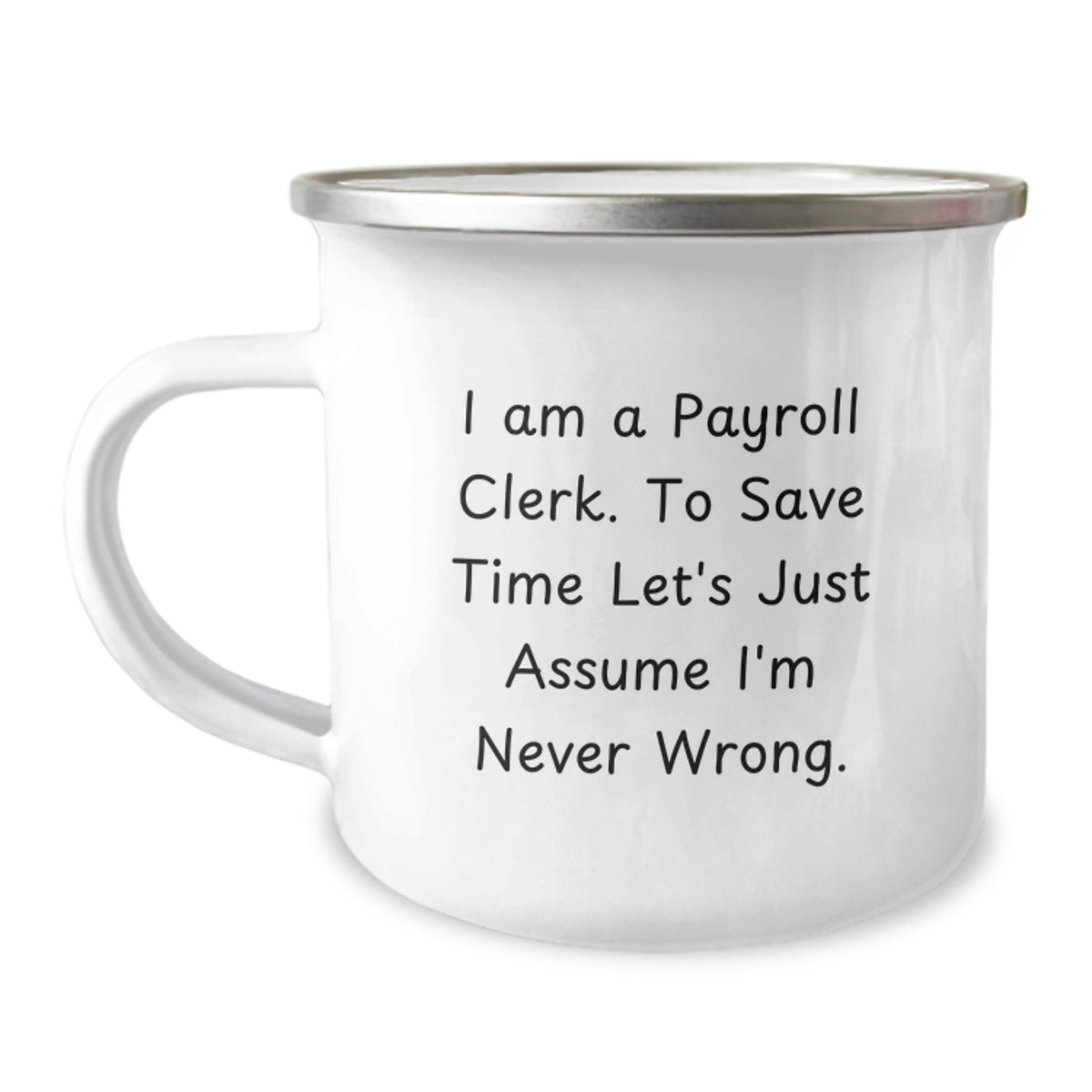 Funny Payroll Clerk Gifts for Men from Coworkers, Unique Camping Mug for Christmas Morning Motivation - Image 1