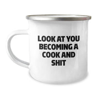 Load image into Gallery viewer, Funny Cook Gifts for Men, Camping Mugs with Look At You Becoming A Cook And Shit Quote, Christmas Unique Gifts from Friends - Image 1
