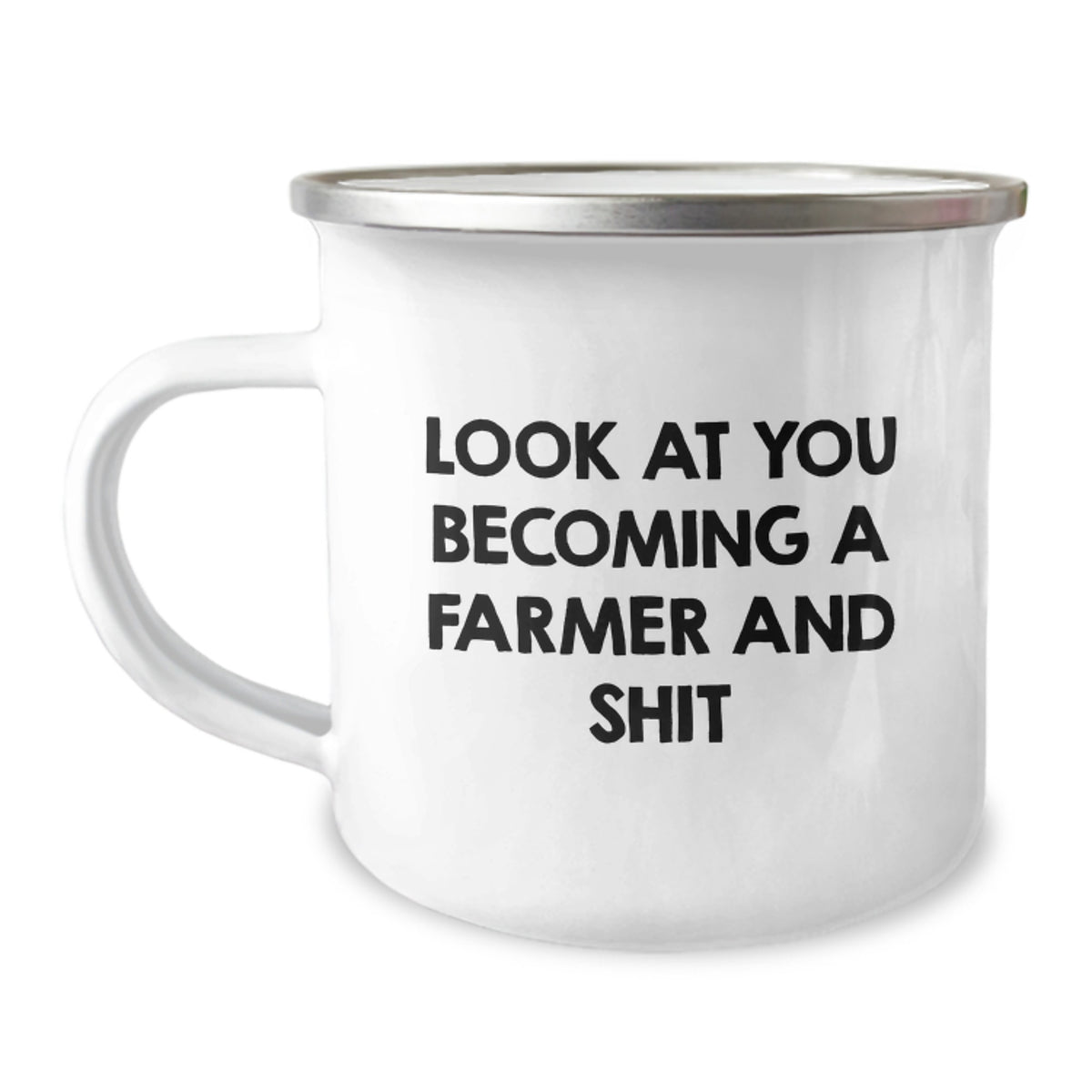 Funny Farmer Gifts - Inspirational Quote Camping Mug for Men, Women, or Friends - Gifts from Family, Coworkers, or Friends for the New Farmer, 12 oz Stainless Steel with Enamel Finish - Image 1