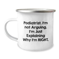 Load image into Gallery viewer, Podiatrist Gifts from Friends, Funny Quote, Camping Mug for Birthday, 12 oz Stainless Steel with Enamel Finish - Image 1
