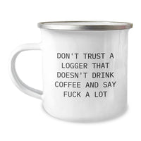 Load image into Gallery viewer, Funny Logger Gifts from Men - Logger Camping Mug for Christmas Unique Gifts - Coffee Lovers Logger Mug with Sarcasm Quote - Gift for Logger Friends - Image 1
