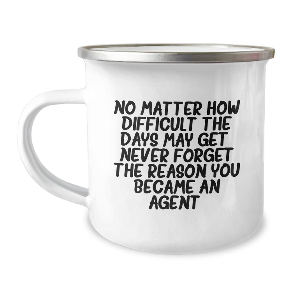 Funny Agent Gifts for Him, Unique Camping Mug Quote, Christmas Unique Gifts from Friends for Men, Never Forget the Reason You Became an Agent - Image 1
