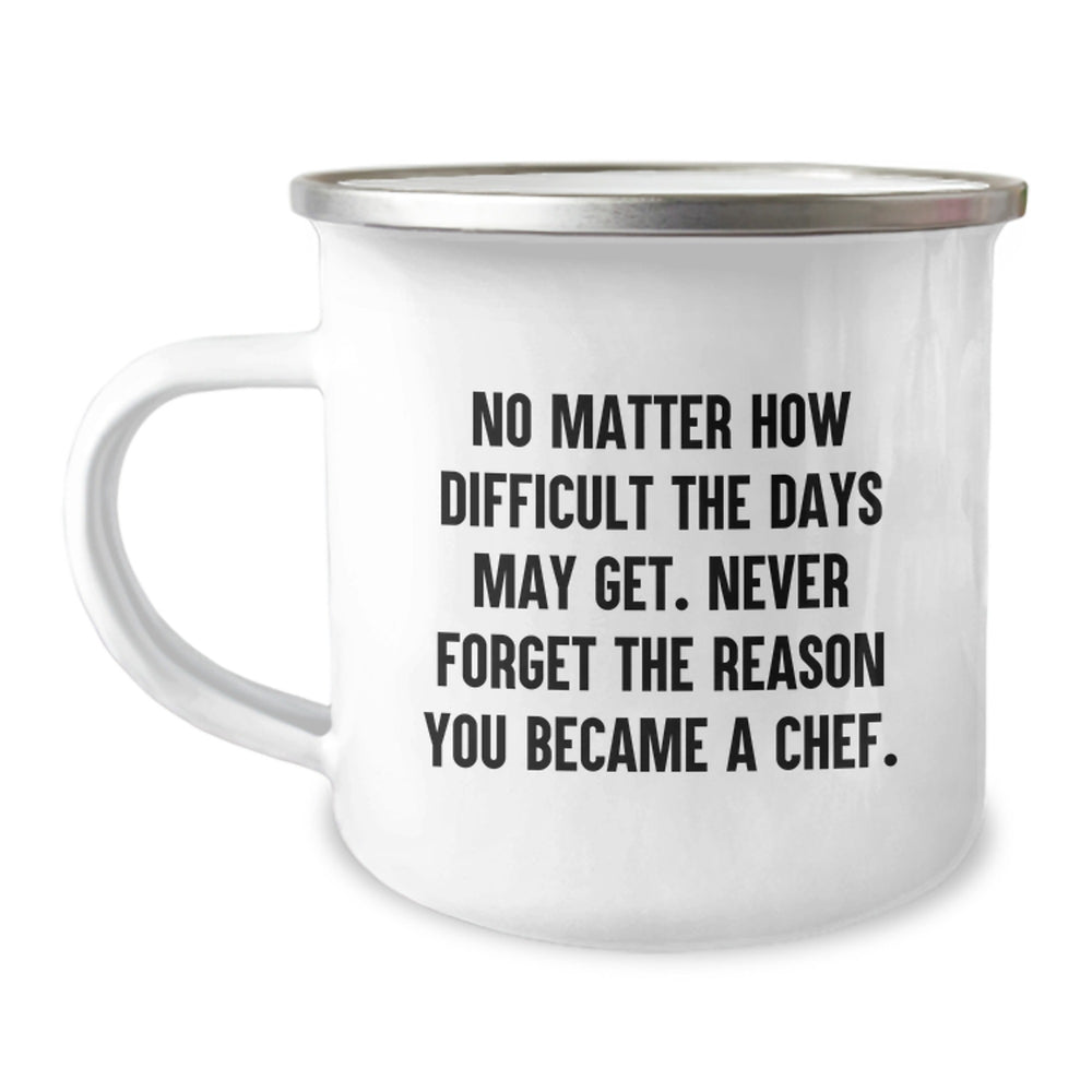 Funny Chef Christmas Unique Gifts from Friends for Men - Camping Mug, Inspirational Quote, Stainless Steel, 12 oz Capacity, Perfect for Chef Enthusiasts - Image 1