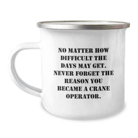 Load image into Gallery viewer, Crane Operator Gifts, Funny Quote, Men&#39;s Camping Mug for Christmas Unique Gifts from Family - Never Forget Reason - Image 1
